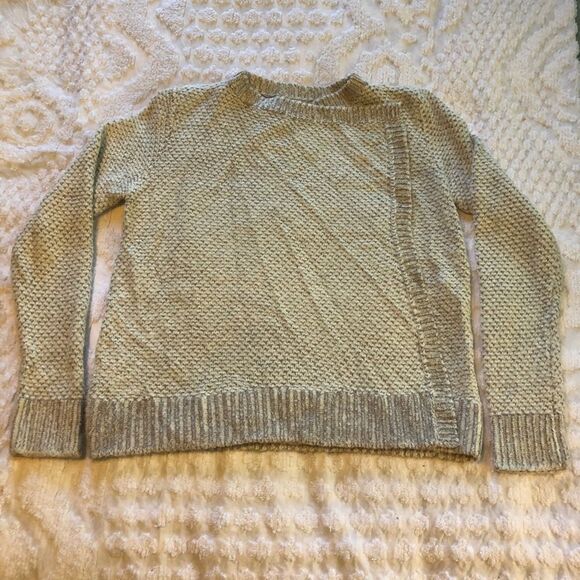 Lou & Grey white/gray drape front cozy cardigan, small, wool blend - Picture 6 of 10